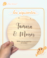 PLACA DE RECUERDO CIRCULAR DE MADERA PERSONALIZADA BODA QUETIERNO LAS PALMAS CANARIAS (1)