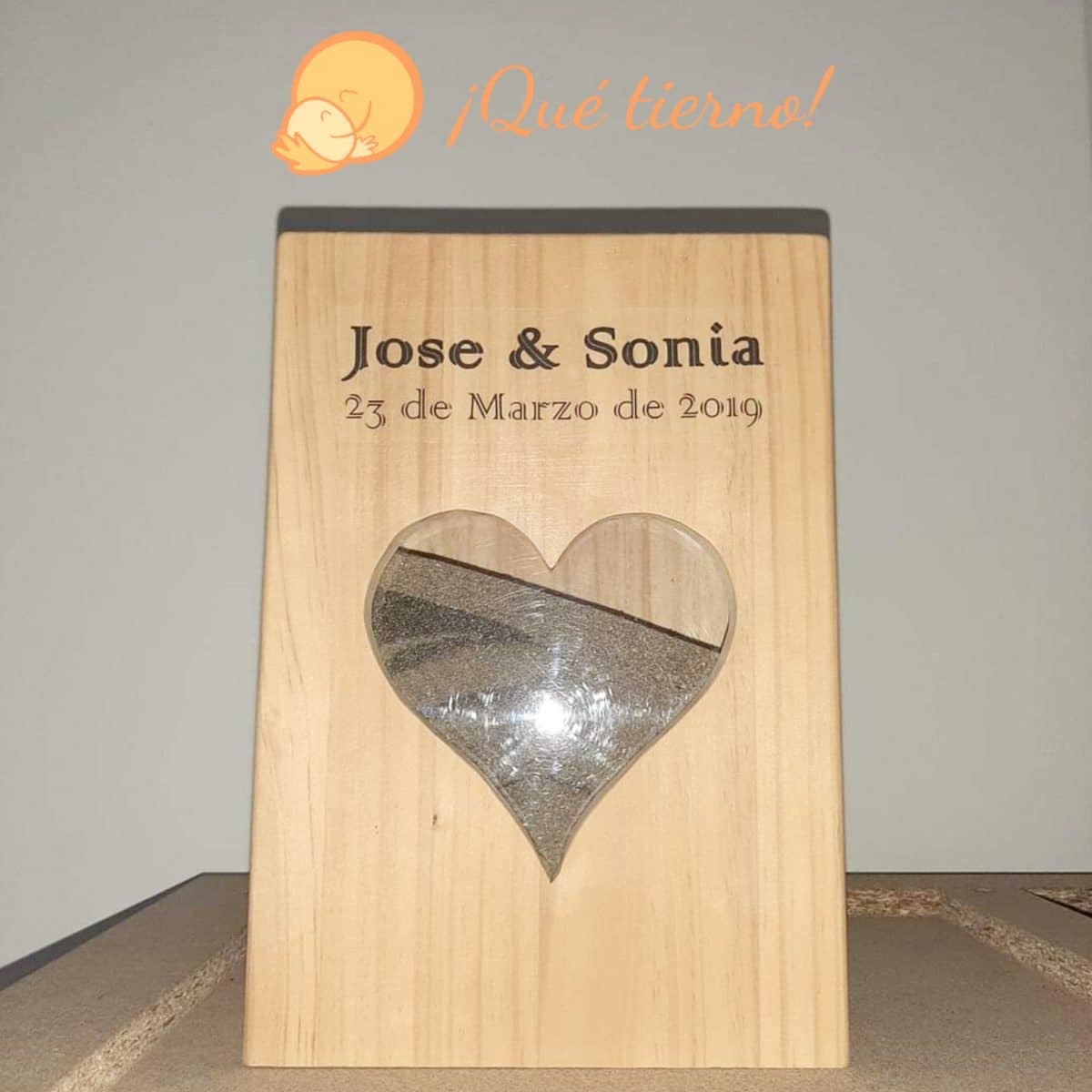 RITUAL DE ARENA MADERA MACIZA PINO QUE TIERNO CANARIAS LAS PALMAS PERSONALIZADO