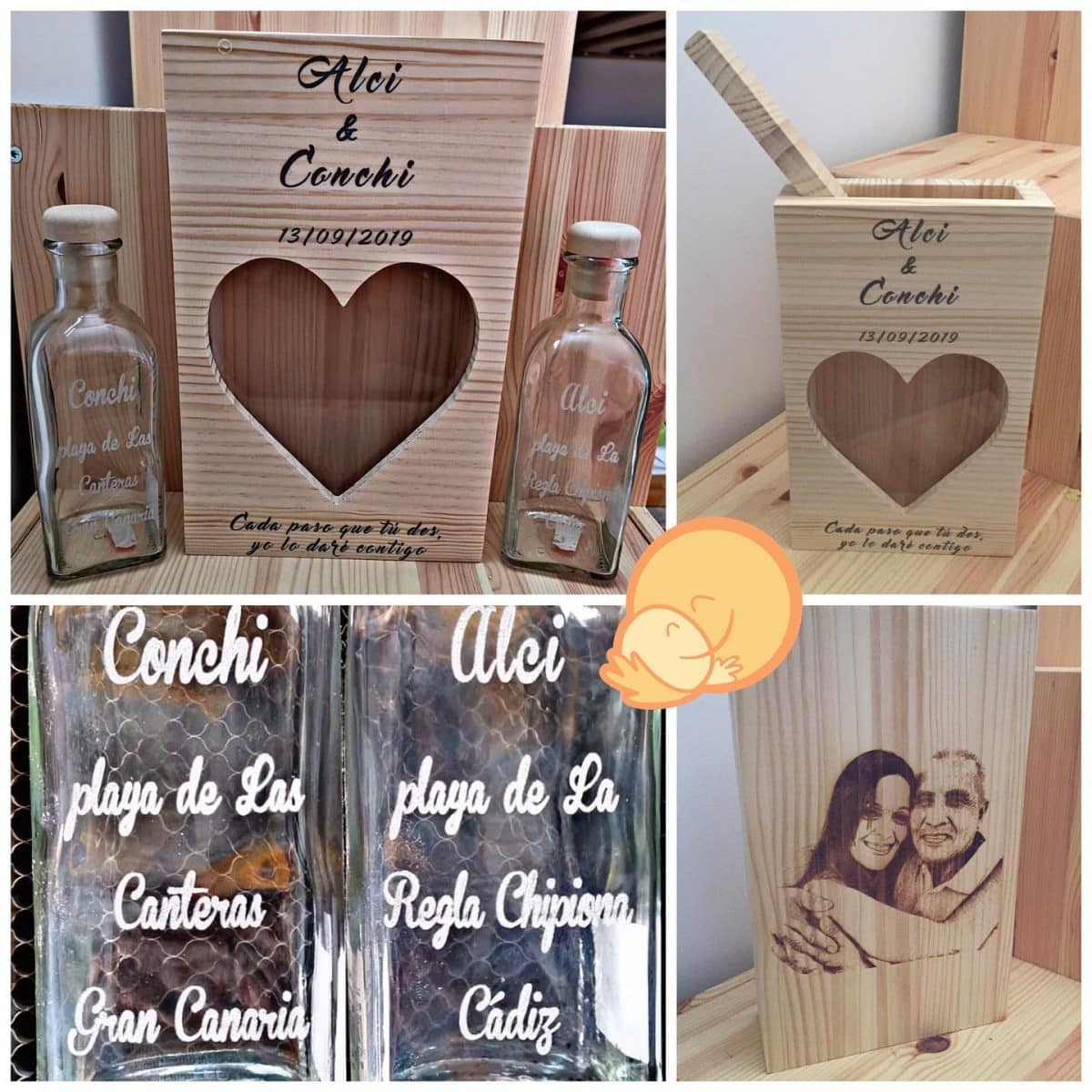 RITUAL DE ARENA MADERA MACIZA PINO QUE TIERNO CANARIAS LAS PALMAS PERSONALIZADO