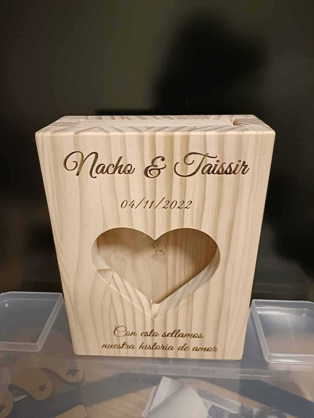 RITUAL DE ARENA MADERA MACIZA PINO QUE TIERNO CANARIAS LAS PALMAS PERSONALIZADO