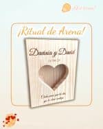 RITUAL DE ARENA MADERA MACIZA PINO QUE TIERNO CANARIAS LAS PALMAS PERSONALIZADO