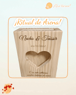 RITUAL DE ARENA MADERA MACIZA PINO QUE TIERNO CANARIAS LAS PALMAS PERSONALIZADO