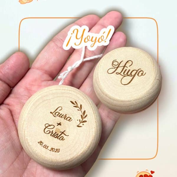 YOYÓ DE MADERA PERSONALIZADOS PARA EVENTOS QUE TIERNO CANARIAS LAS PALMAS PERSONALIZADO MADERA