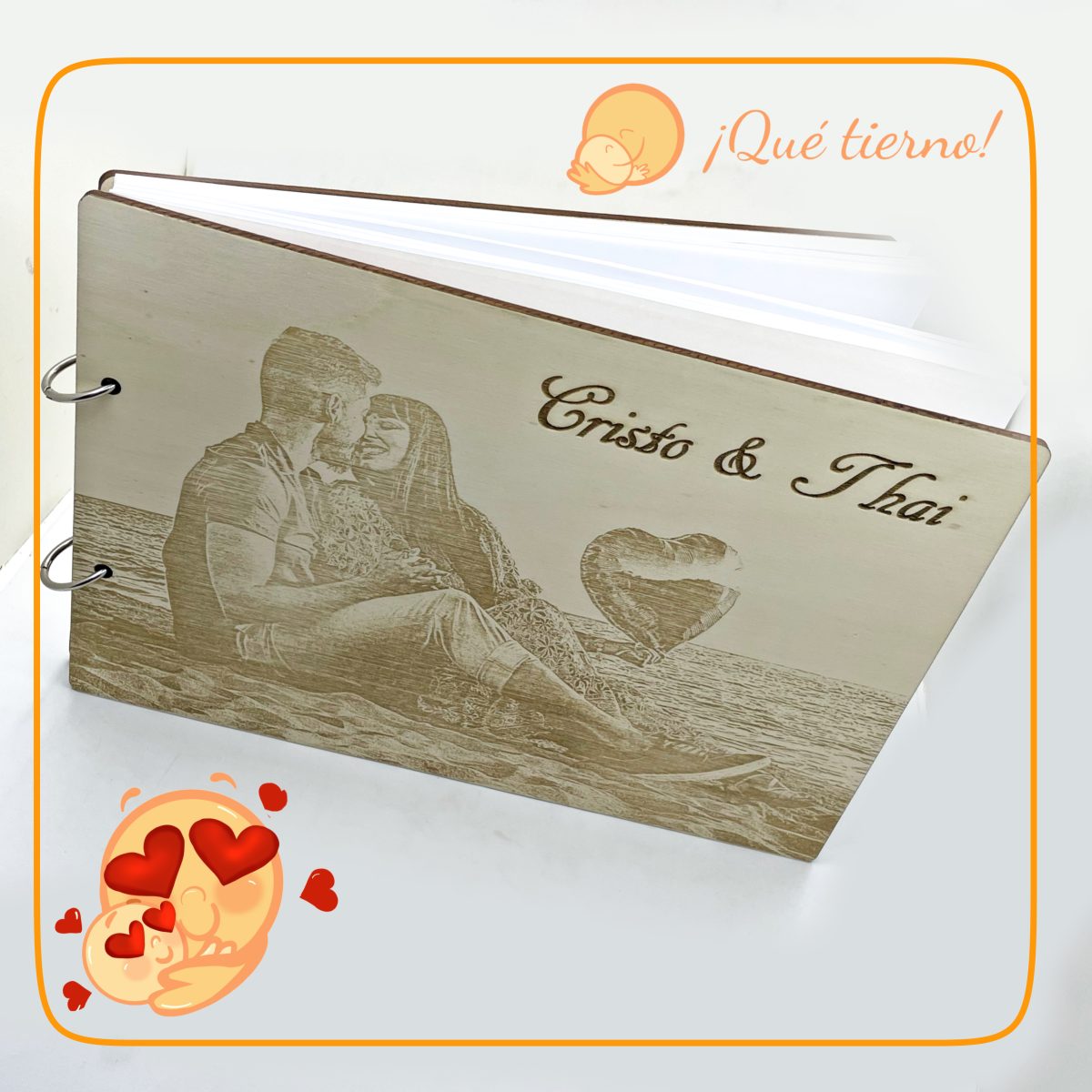 LIBRO DE FIRMAS CON FOTOGRAFIA PERSONALIZADO BODA COMUNIÓN BAUTIZO QUE TIERNO LAS PALMAS CANARIAS
