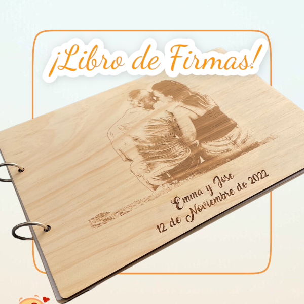 LIBRO DE FIRMAS CON FOTOGRAFIA PERSONALIZADO BODA COMUNIÓN BAUTIZO QUE TIERNO LAS PALMAS CANARIAS