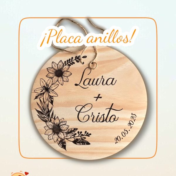 PLACA PARA ALIANZAS QUE TIERNO CANARIAS BODAS LAS PALMAS PERSONALIZADA (1)
