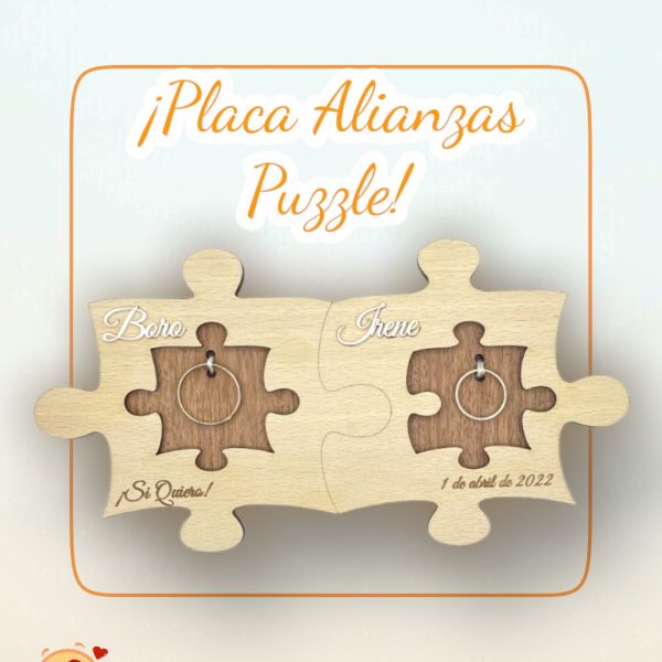 PLACA PARA ALIANZAS QUE TIERNO CANARIAS BODAS LAS PALMAS PERSONALIZADA PUZZLE