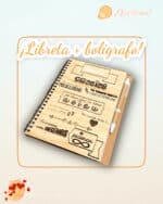 LIBRETA MADERA BOLÍGRAFO PERSONALIZABLE RECICLADA QUE TIERNO LAS PALMAS CANARIAS