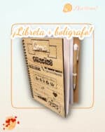 LIBRETA MADERA BOLÍGRAFO PERSONALIZABLE RECICLADA QUE TIERNO LAS PALMAS CANARIAS