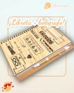 LIBRETA MADERA BOLÍGRAFO PERSONALIZABLE RECICLADA QUE TIERNO LAS PALMAS CANARIAS