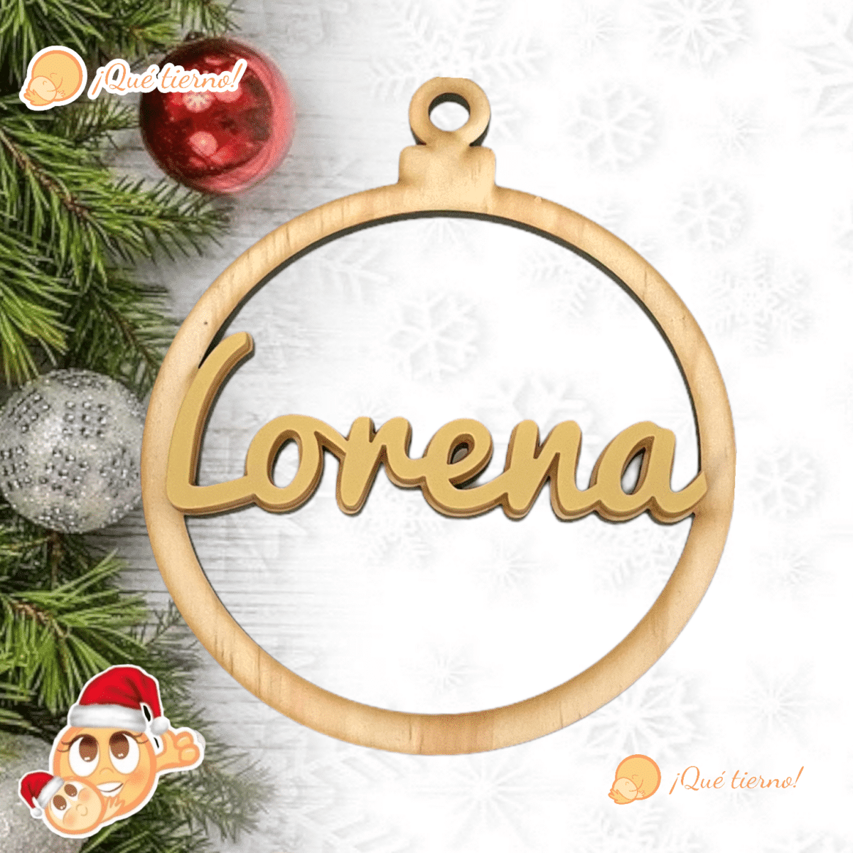 BOLA NAVIDAD CLASICA MADERA Y DORADA QUE TIERNO CANARIAS BOLA NAVIDAD CLASICA MADERA Y DORADA QUE TIERNO CANARIAS