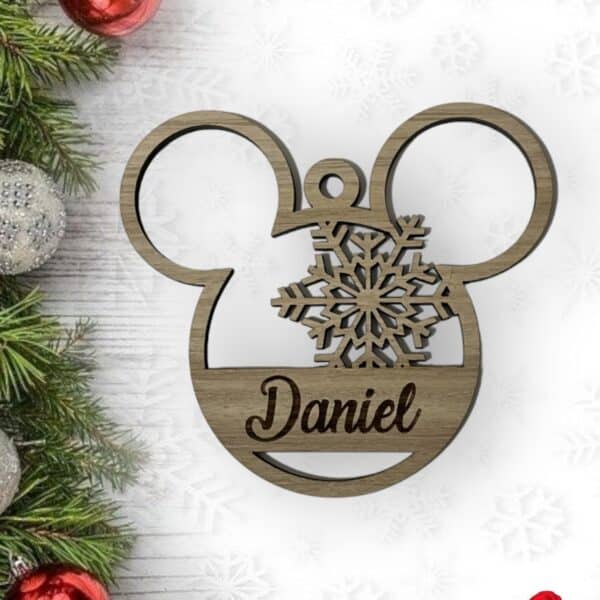 QUE TIERNO CANARIAS LAS PALMAS NAVIDAD BOLA MICKEY PERSONALIZADA MADERA