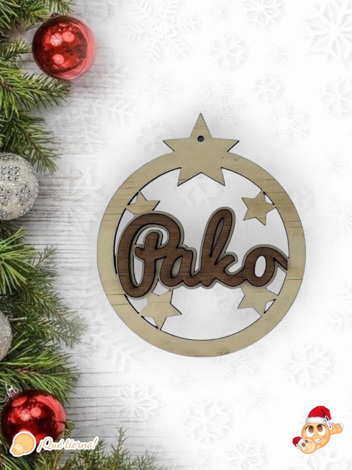 BOLA NAVIDAD QUE TIERNO CANARIAS MADERA PERSONALIZADO