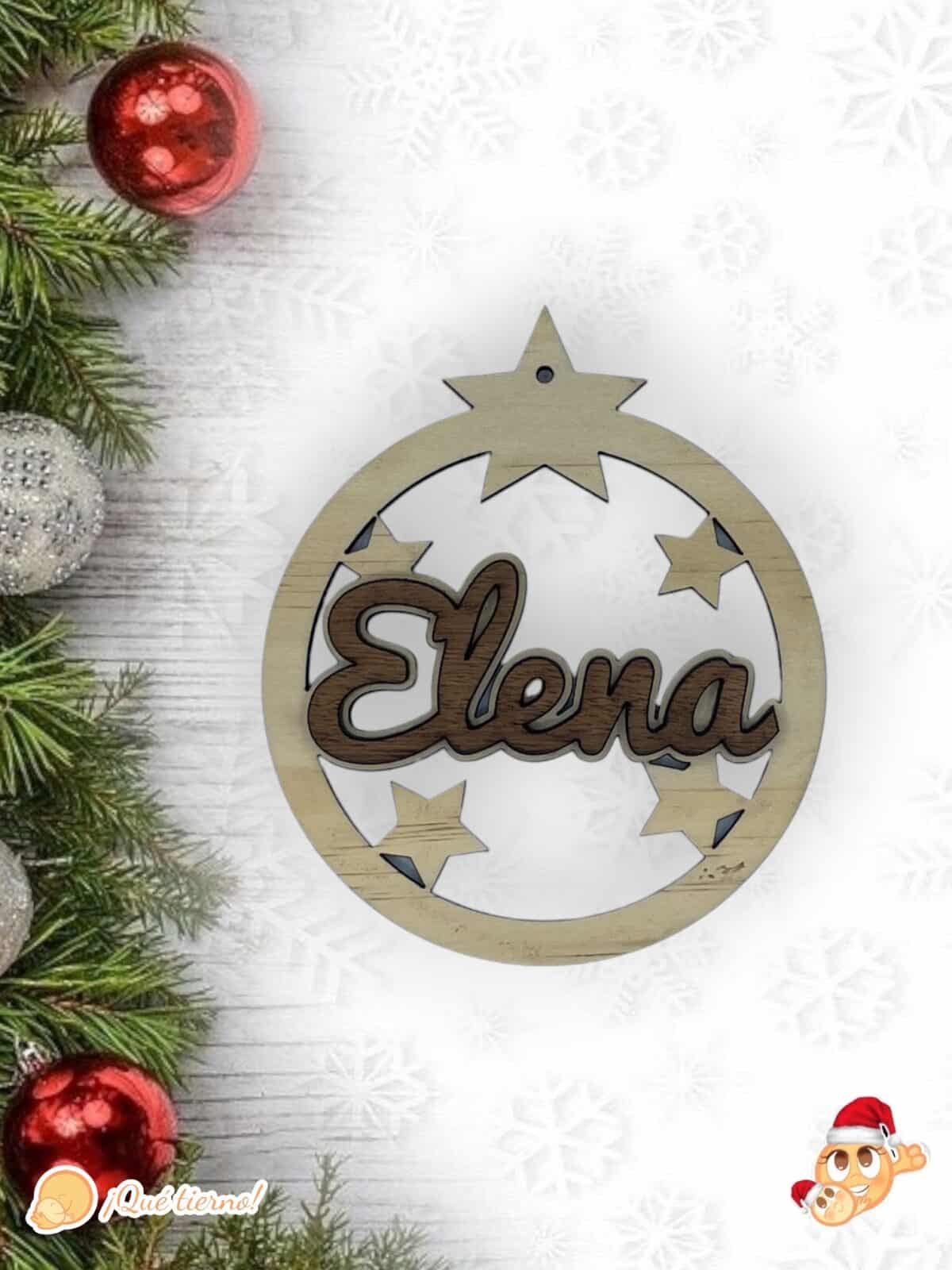 BOLA NAVIDAD QUE TIERNO CANARIAS MADERA PERSONALIZADO