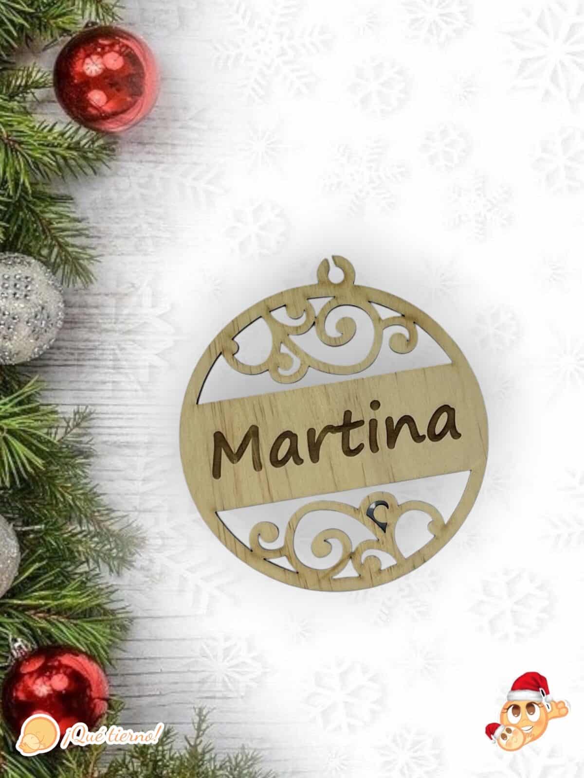 BOLA NAVIDAD QUE TIERNO CANARIAS MADERA PERSONALIZADO