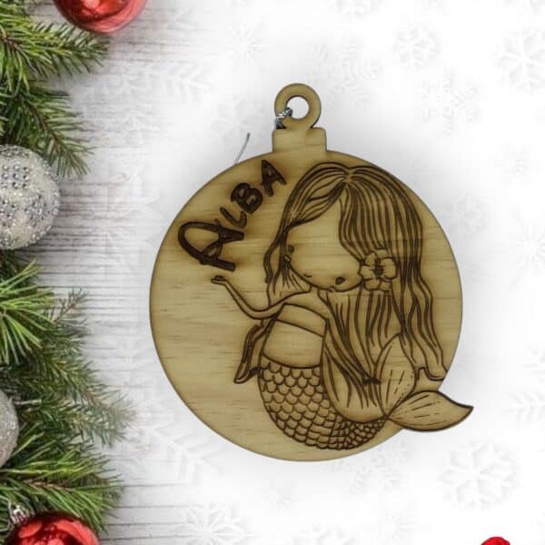 BOLA NAVIDAD QUE TIERNO CANARIAS MADERA PERSONALIZADO