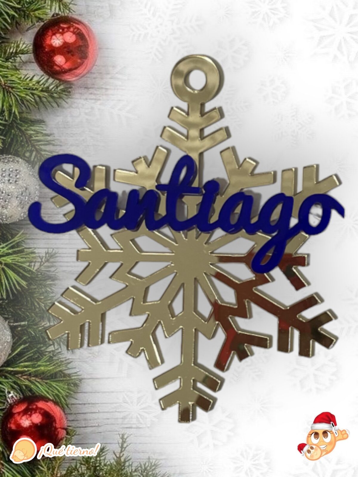 BOLA NAVIDAD QUE TIERNO CANARIAS MADERA PERSONALIZADO