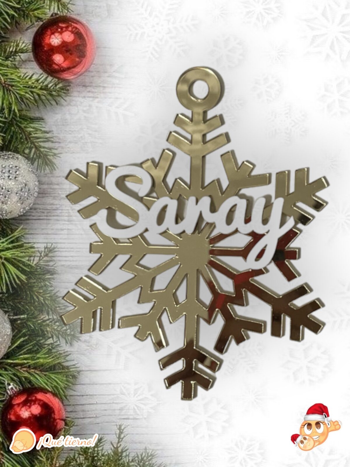 BOLA NAVIDAD QUE TIERNO CANARIAS MADERA PERSONALIZADO