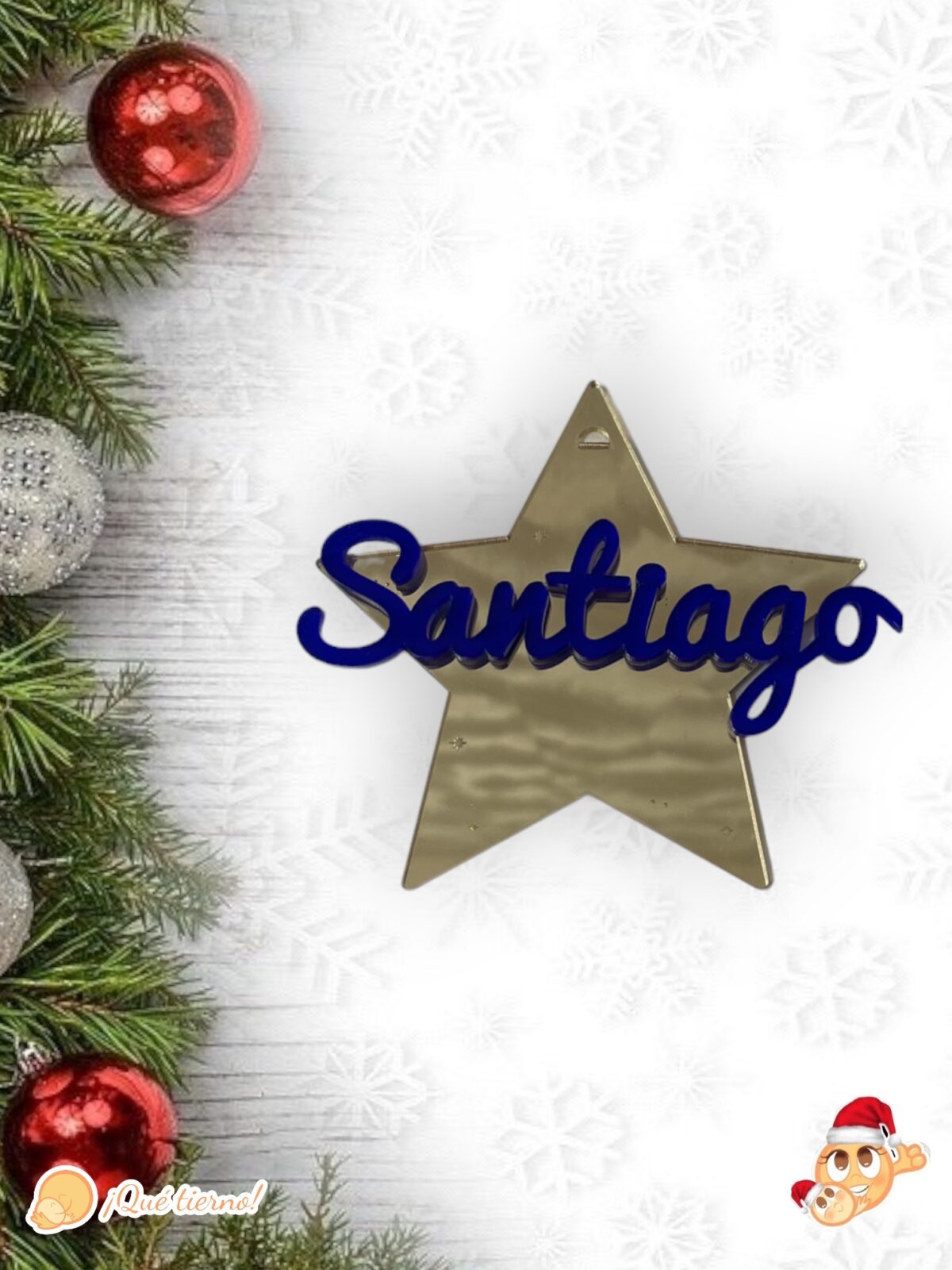 BOLA NAVIDAD QUE TIERNO CANARIAS MADERA PERSONALIZADO