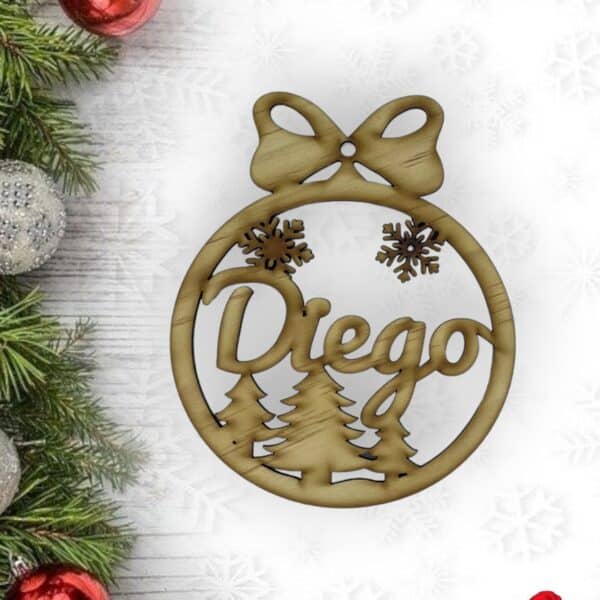BOLA NAVIDAD QUE TIERNO CANARIAS MADERA PERSONALIZADO