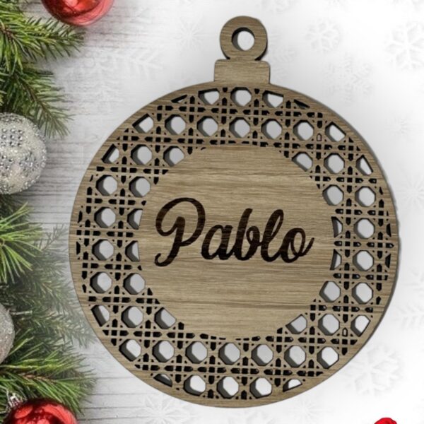 BOLA NAVIDAD QUE TIERNO CANARIAS MADERA PERSONALIZADO