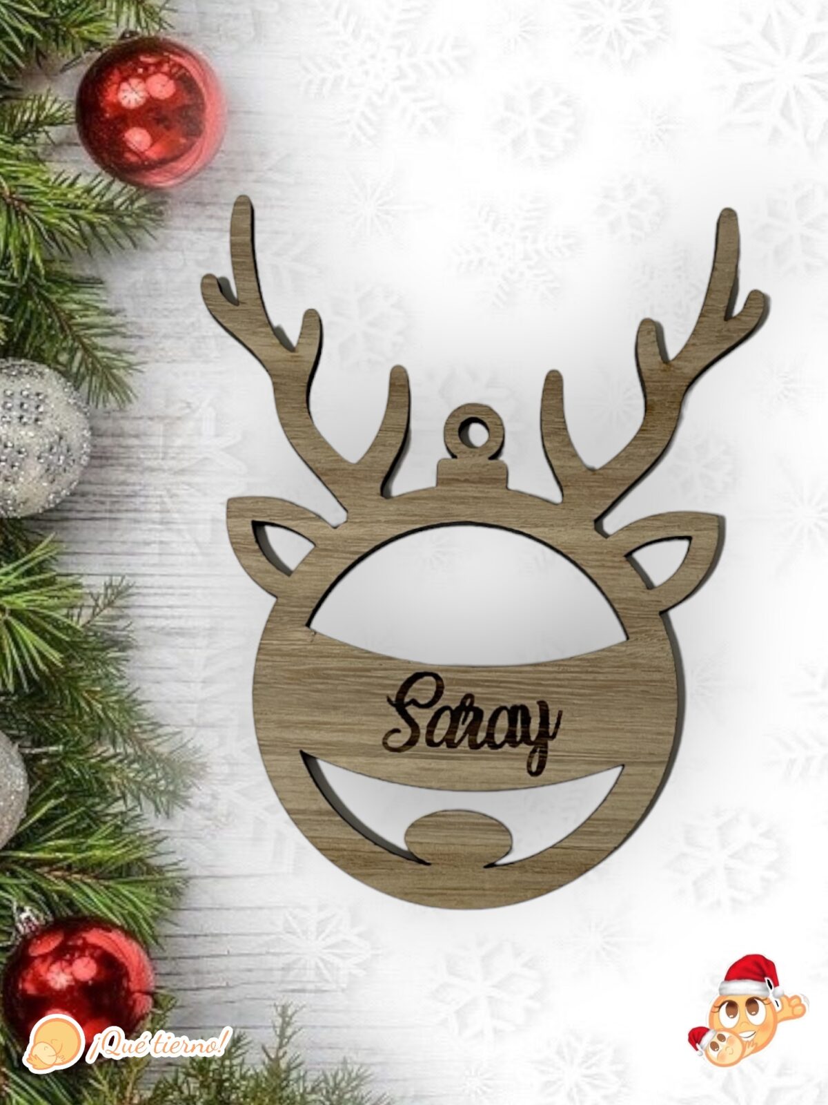BOLA NAVIDAD QUE TIERNO CANARIAS MADERA PERSONALIZADO (36) BOLA NAVIDAD QUE TIERNO CANARIAS MADERA PERSONALIZADO