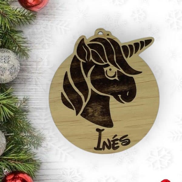 BOLA NAVIDAD QUE TIERNO CANARIAS MADERA PERSONALIZADO