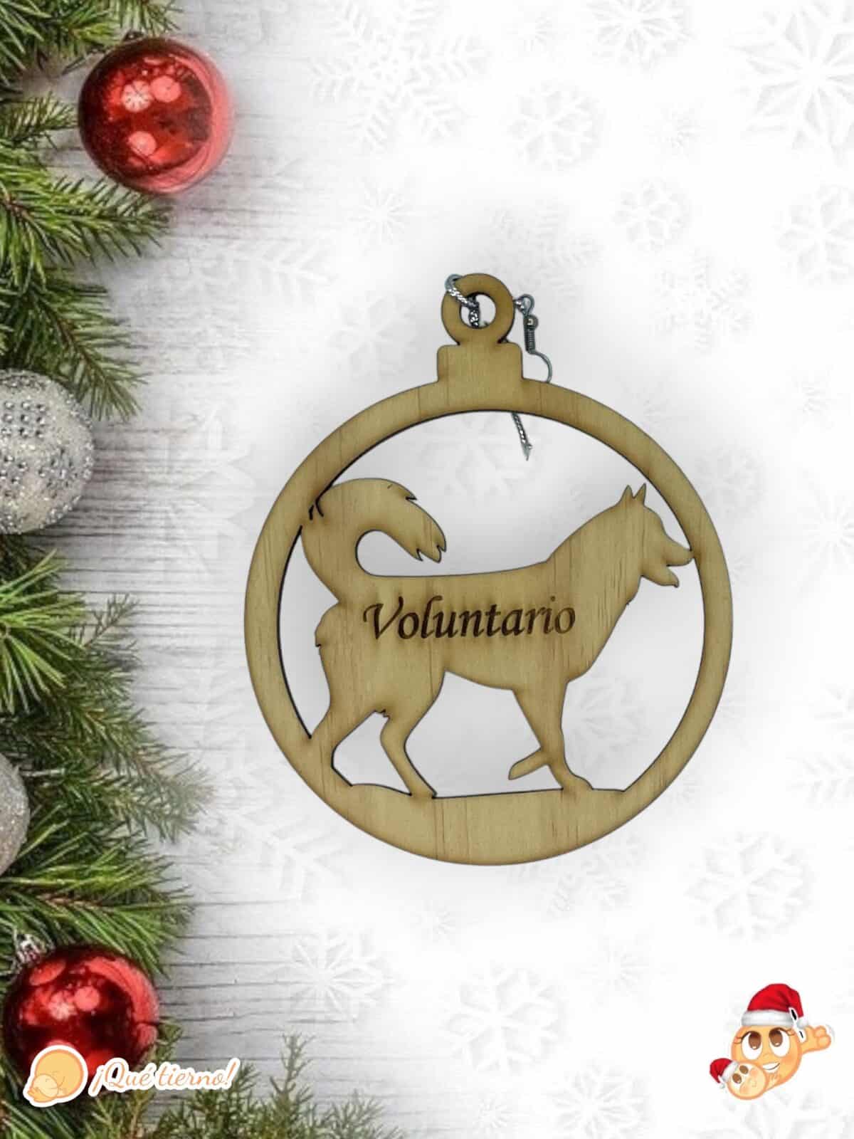 BOLA NAVIDAD QUE TIERNO CANARIAS MADERA PERSONALIZADO