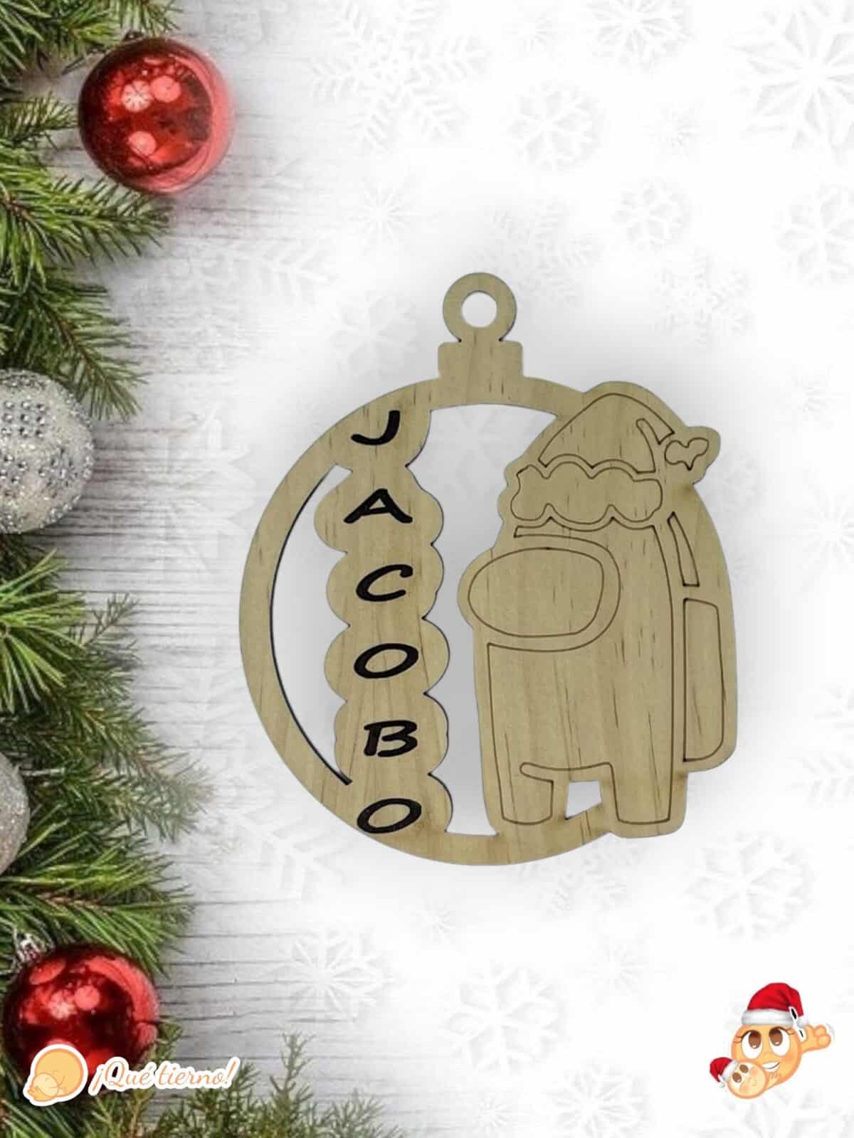 BOLA NAVIDAD QUE TIERNO CANARIAS MADERA PERSONALIZADO