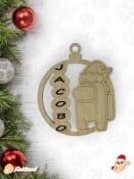 BOLA NAVIDAD QUE TIERNO CANARIAS MADERA PERSONALIZADO