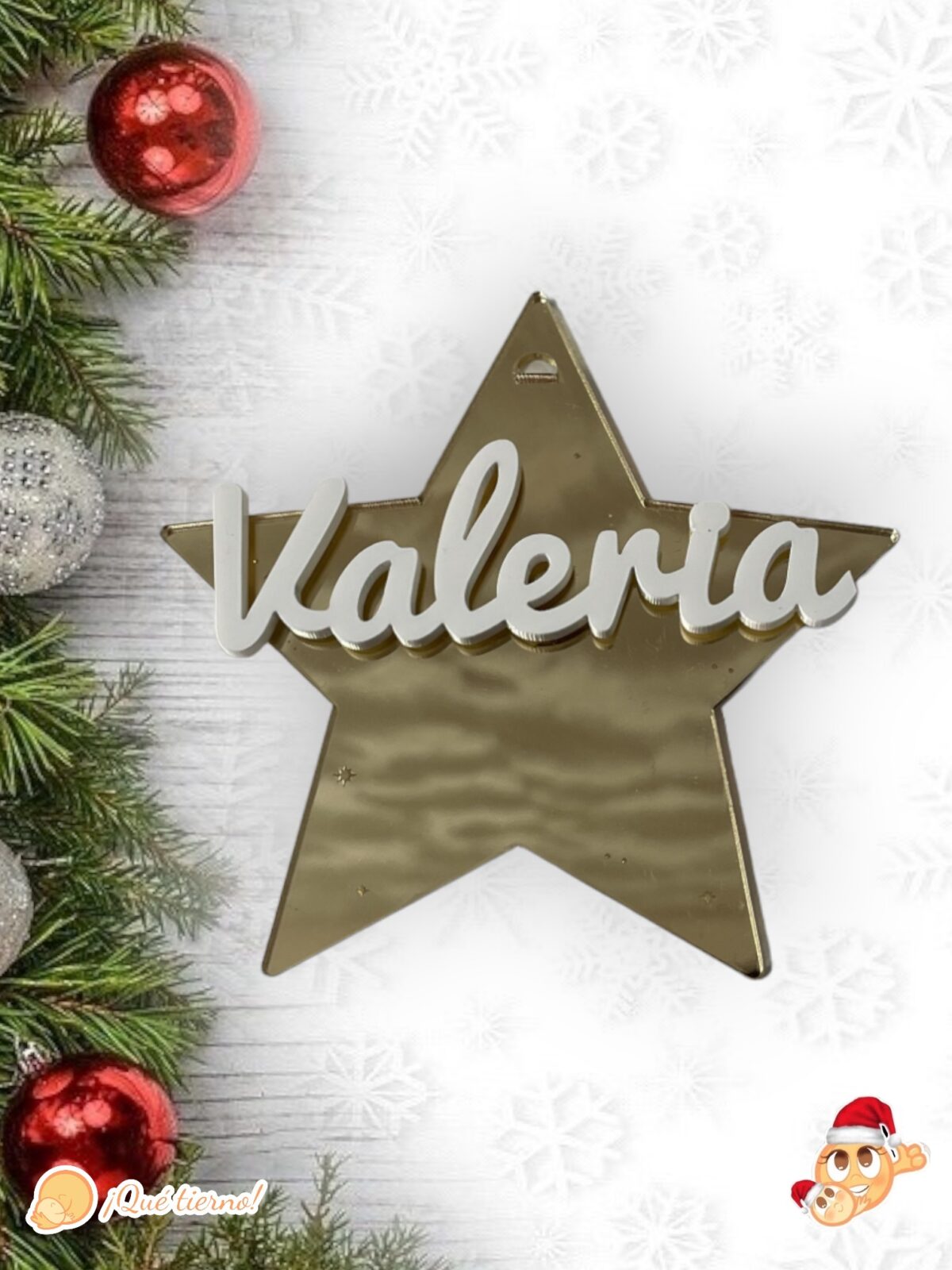 BOLA NAVIDAD QUE TIERNO CANARIAS MADERA PERSONALIZADO