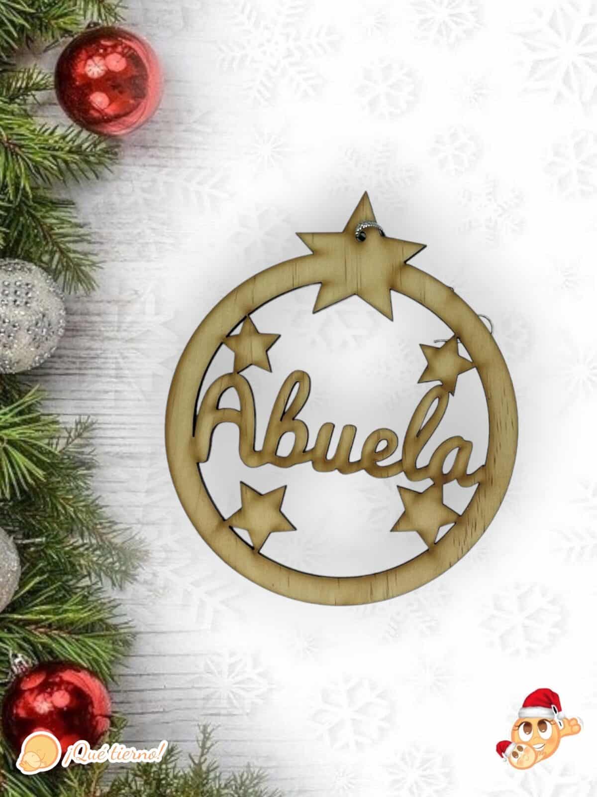 BOLA NAVIDAD QUE TIERNO CANARIAS MADERA PERSONALIZADO