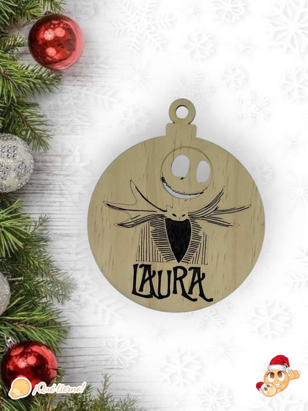 BOLA NAVIDAD QUE TIERNO CANARIAS MADERA PERSONALIZADO