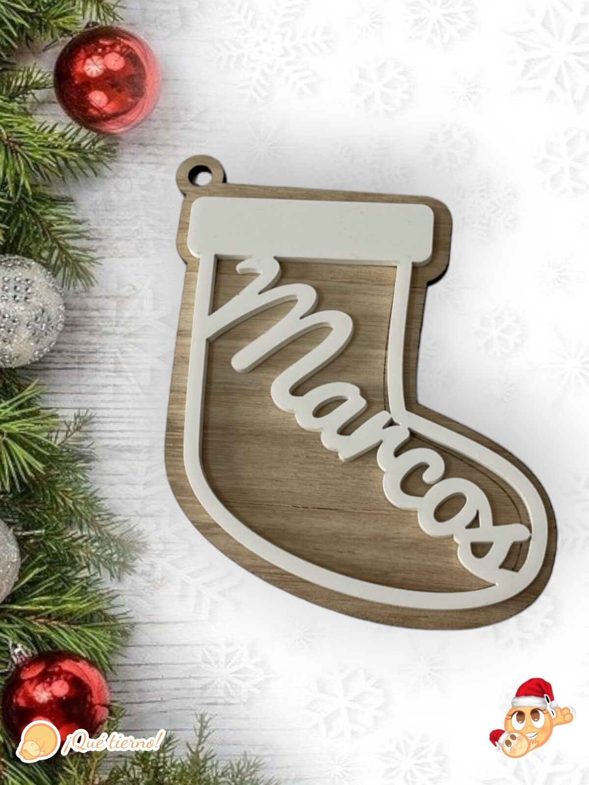 BOLA NAVIDAD QUE TIERNO CANARIAS MADERA PERSONALIZADO (7) BOLA NAVIDAD QUE TIERNO CANARIAS MADERA PERSONALIZADO