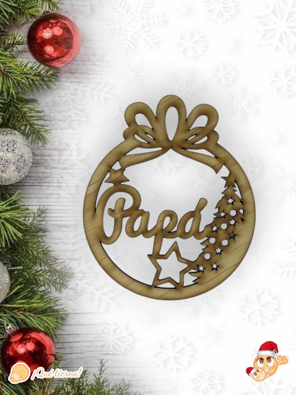 BOLA TREEQUEEN NAVIDAD QUE TIERNO CANARIAS MADERA PERSONALIZADO (83) BOLA NAVIDAD QUE TIERNO CANARIAS MADERA PERSONALIZADO