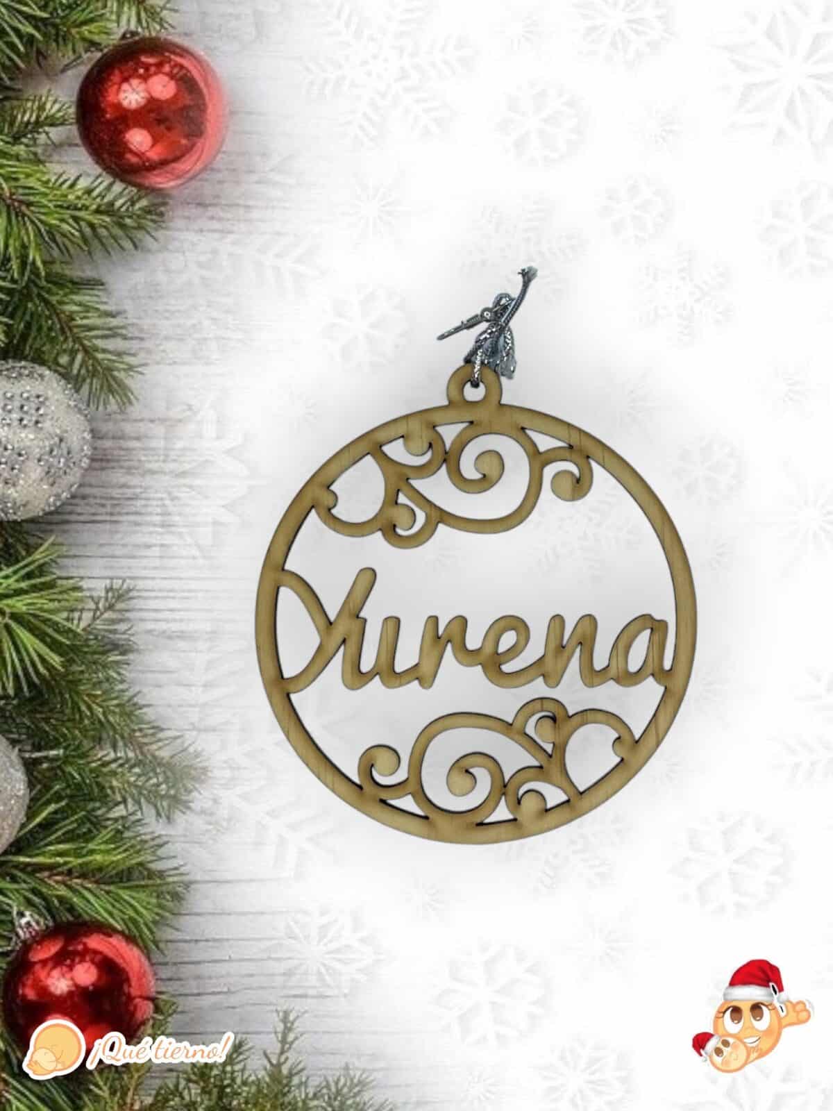 BOLA NAVIDAD QUE TIERNO CANARIAS MADERA PERSONALIZADO