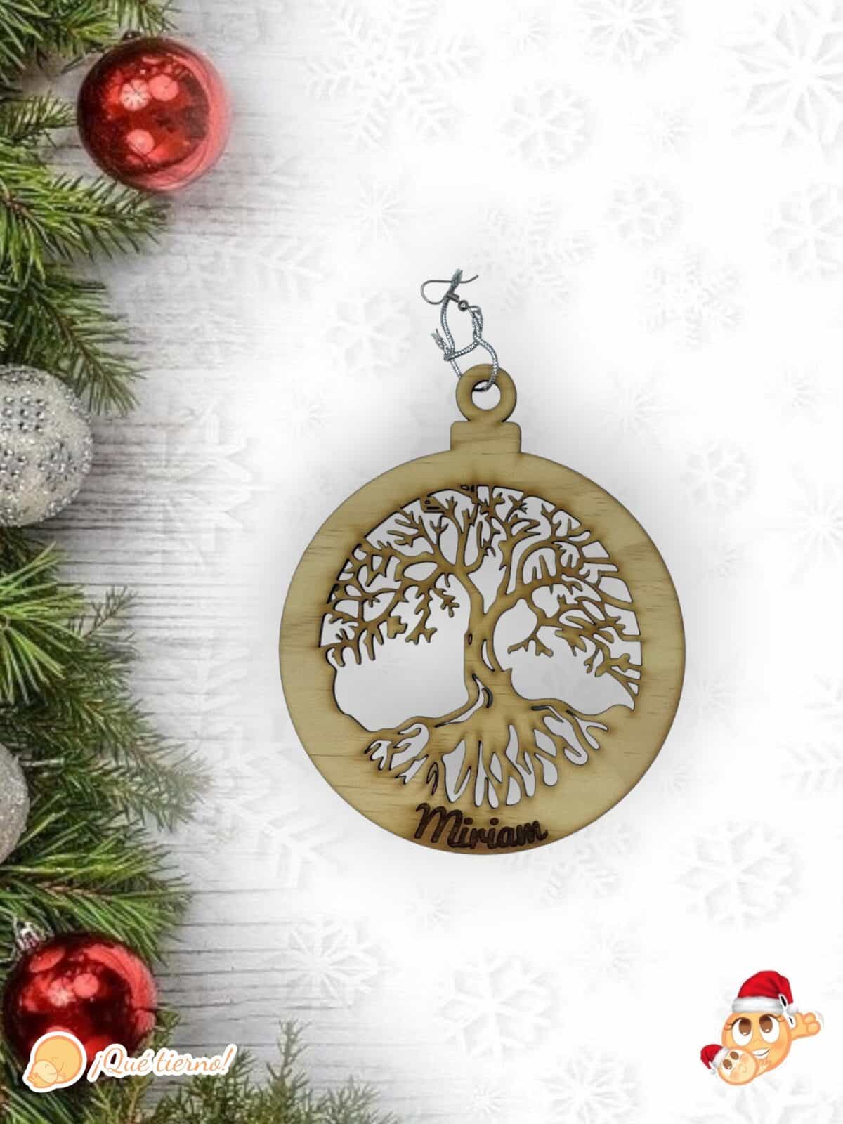 BOLA NAVIDAD QUE TIERNO CANARIAS MADERA PERSONALIZADO