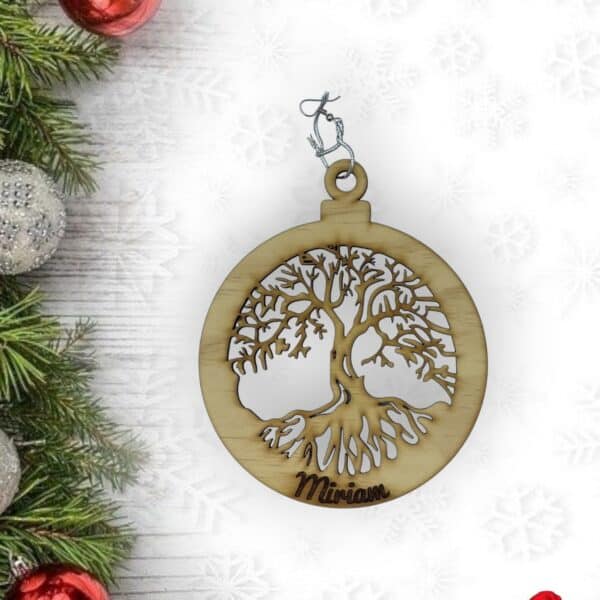 BOLA NAVIDAD QUE TIERNO CANARIAS MADERA PERSONALIZADO