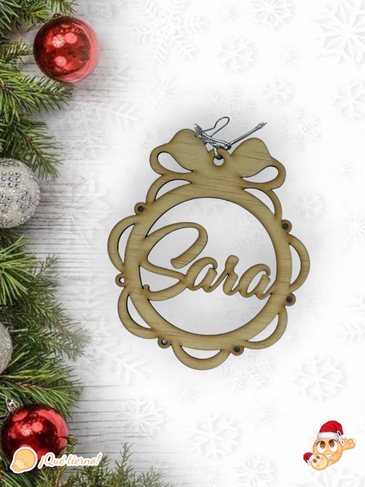 BOLA NAVIDAD QUE TIERNO CANARIAS MADERA PERSONALIZADO