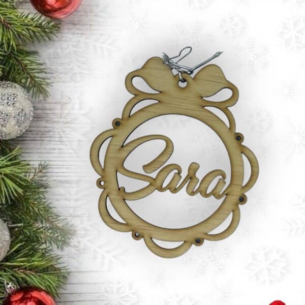 BOLA NAVIDAD QUE TIERNO CANARIAS MADERA PERSONALIZADO