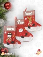 CALCETIN NAVIDAD BOTA PAPA NOEL RENO MUÑECO DE NIEVE ROJO LAS PALMAS QUE TIERNO PERSONALIZADO CANARIAS
