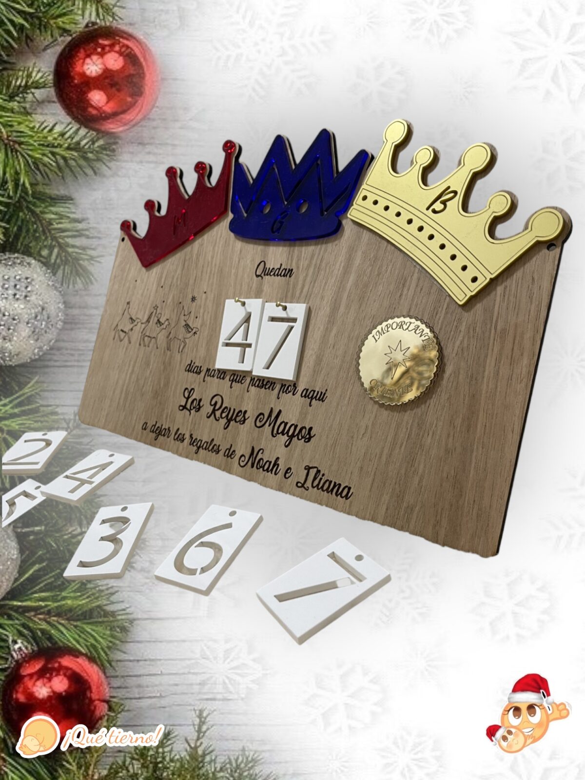 CUENTA ATRÁS REYES MAGOS QUE TIERNO CANARIAS LAS PALMAS MADERA PERSONALIZADO