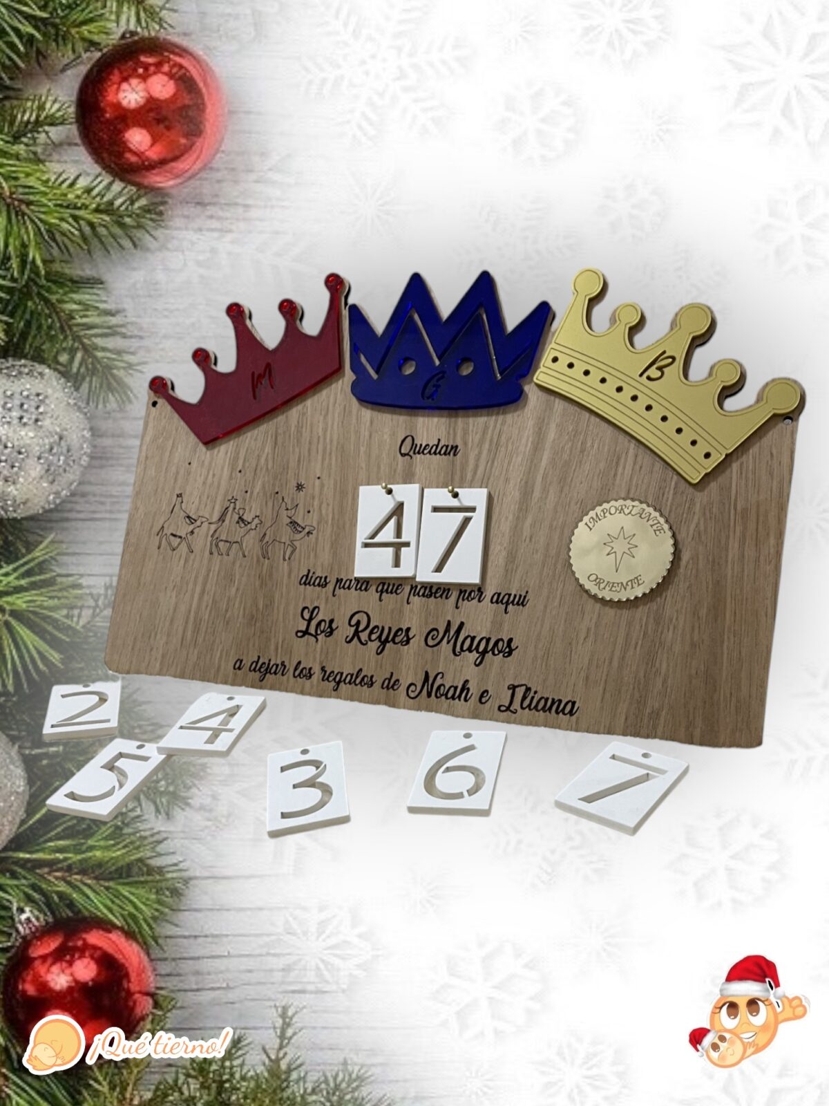 CUENTA ATRÁS REYES MAGOS QUE TIERNO CANARIAS LAS PALMAS MADERA PERSONALIZADO