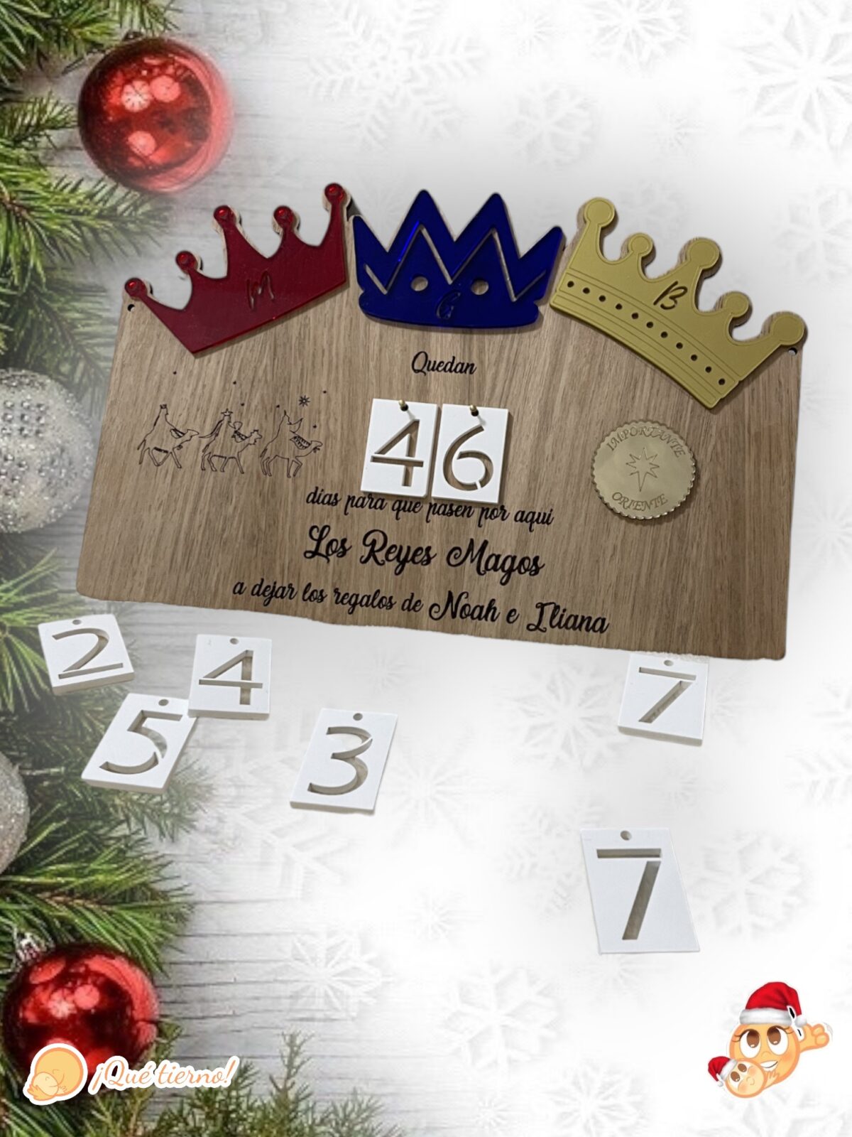 CUENTA ATRÁS REYES MAGOS QUE TIERNO CANARIAS LAS PALMAS MADERA PERSONALIZADO