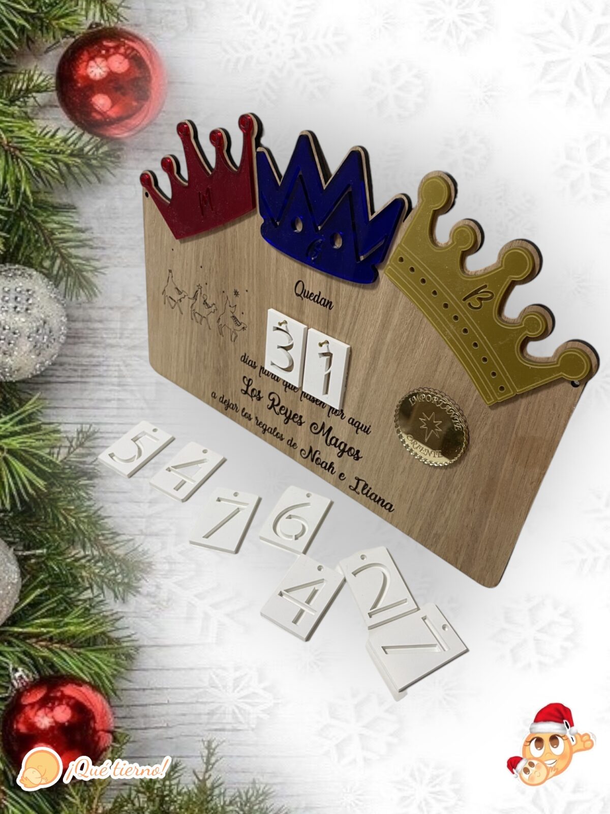 CUENTA ATRÁS REYES MAGOS QUE TIERNO CANARIAS LAS PALMAS MADERA PERSONALIZADO