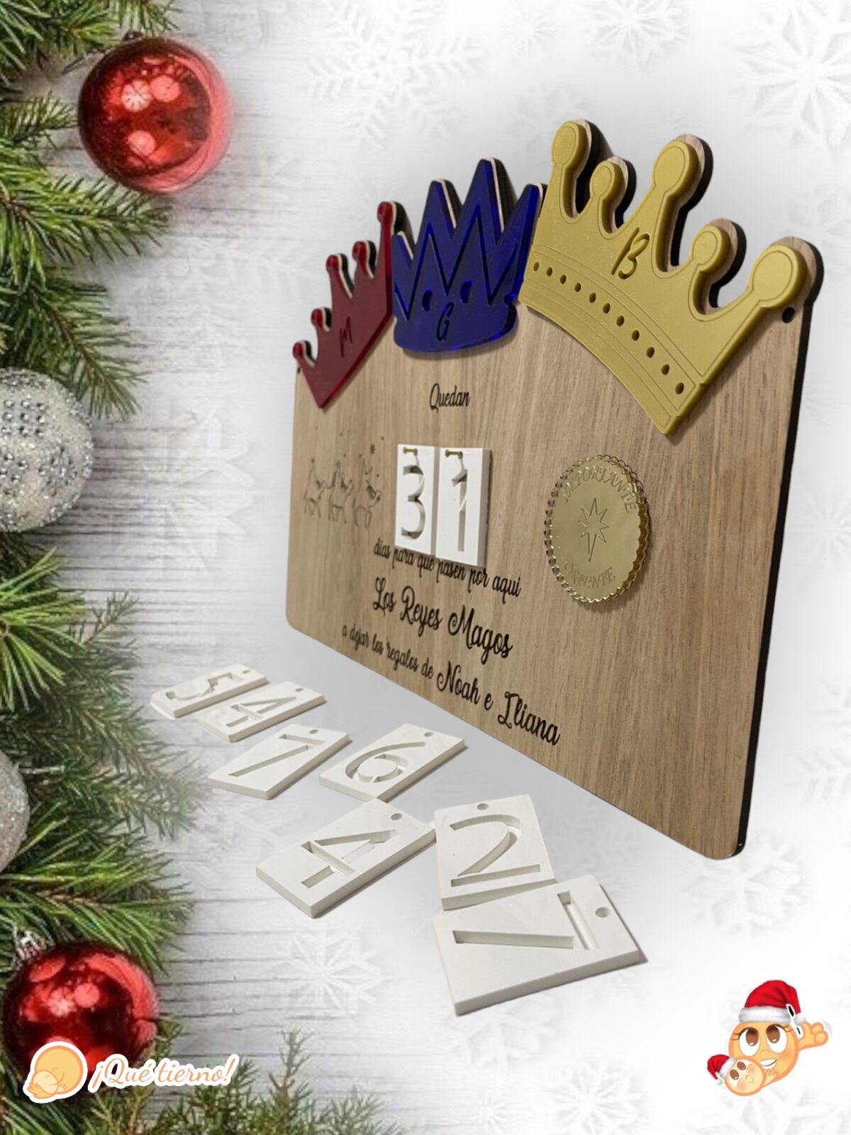 CUENTA ATRÁS REYES MAGOS QUE TIERNO CANARIAS LAS PALMAS MADERA PERSONALIZADO