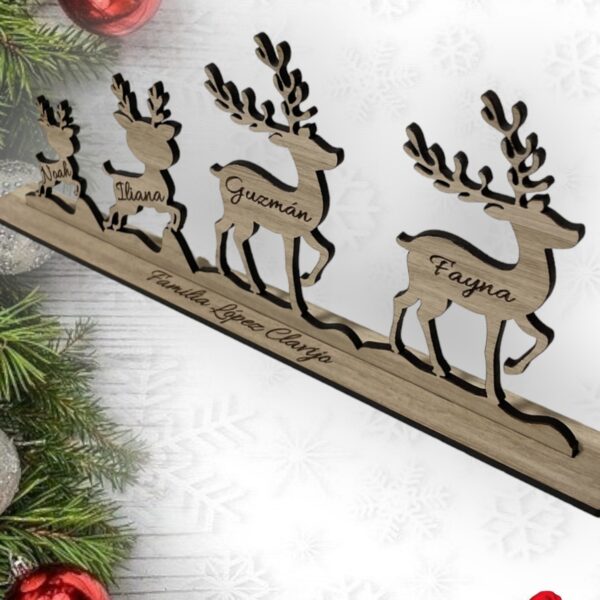 familia de renos que tierno navidad madera personalizado canarias las palmas