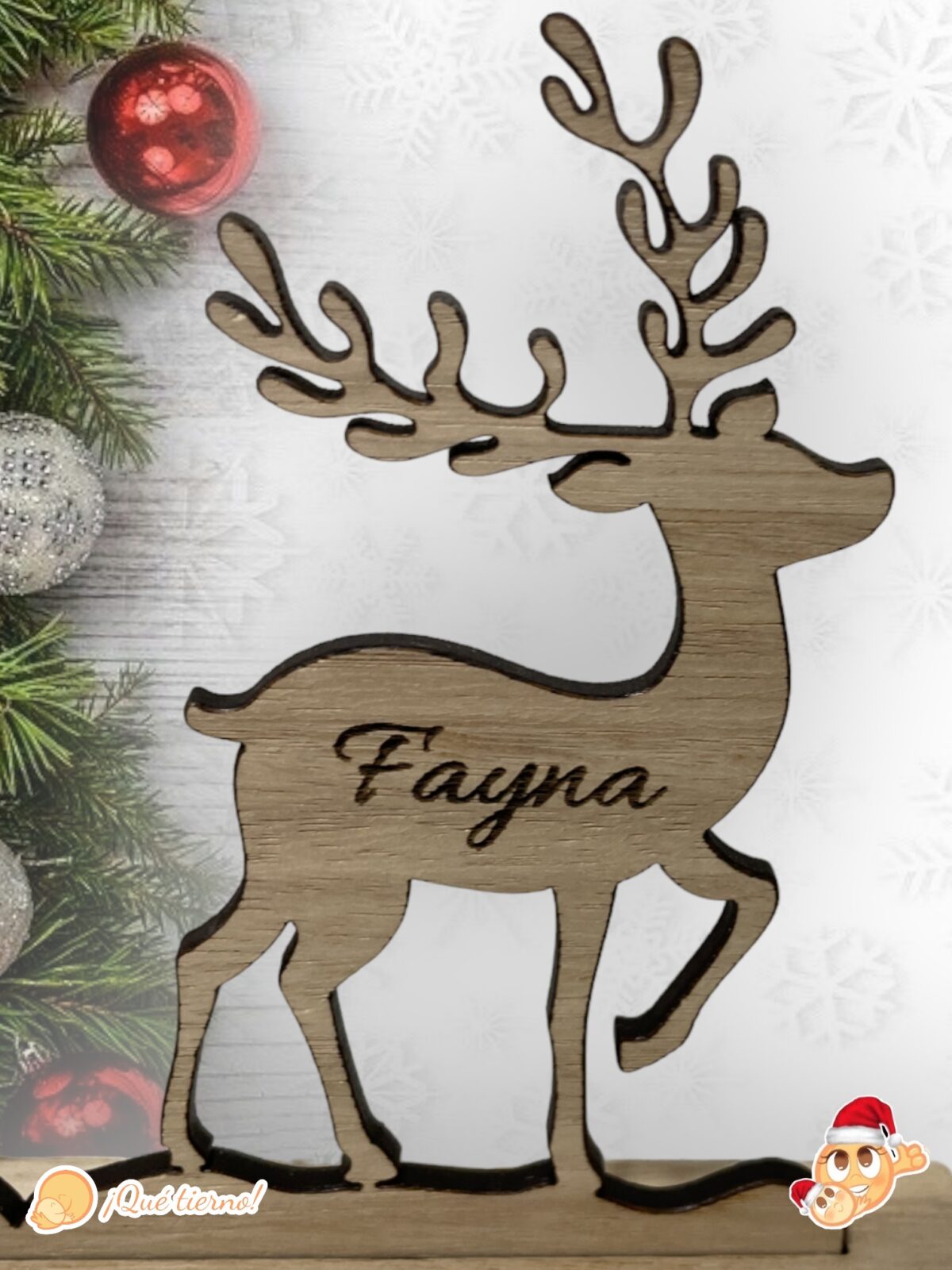 familia de renos que tierno navidad madera personalizado canarias las palmas