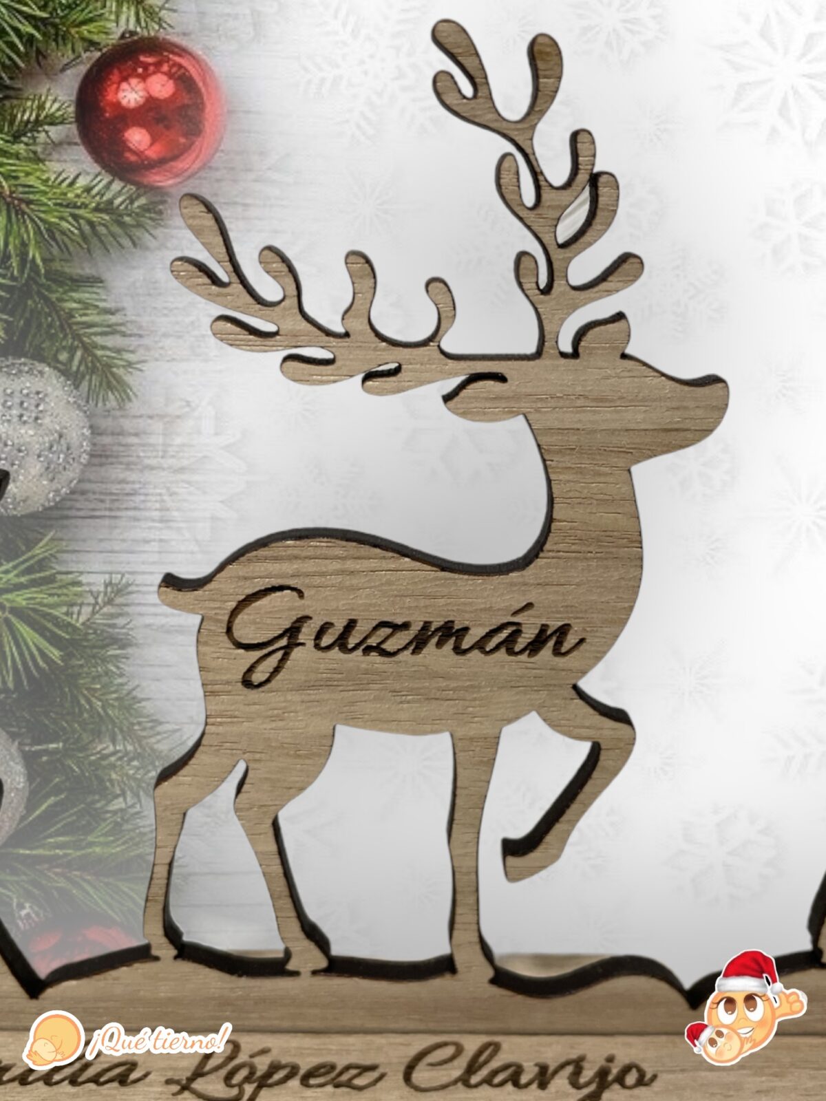 familia de renos que tierno navidad madera personalizado canarias las palmas