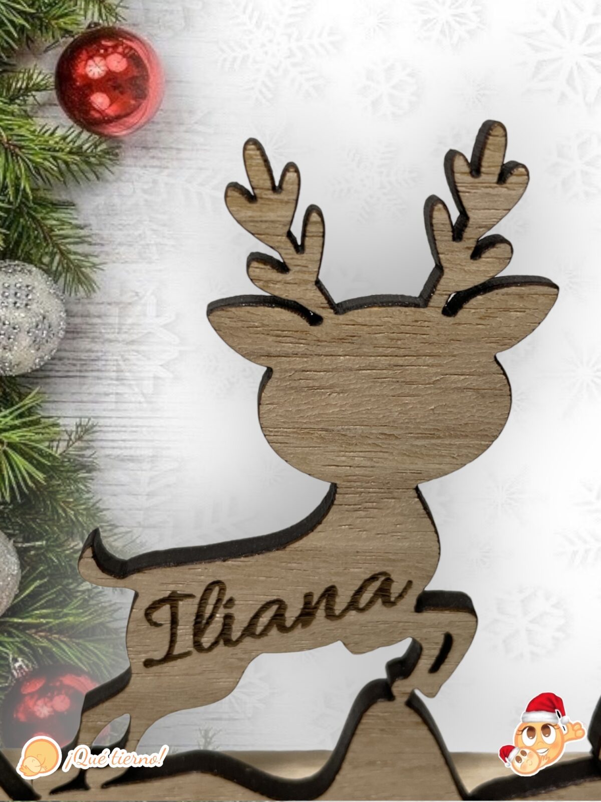 familia de renos que tierno navidad madera personalizado canarias las palmas